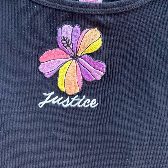 Justice Girls Sporty Racerback Ribbed  Tank Top Black Size 10 - Picture 3 of 4